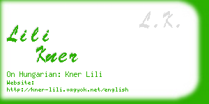 lili kner business card